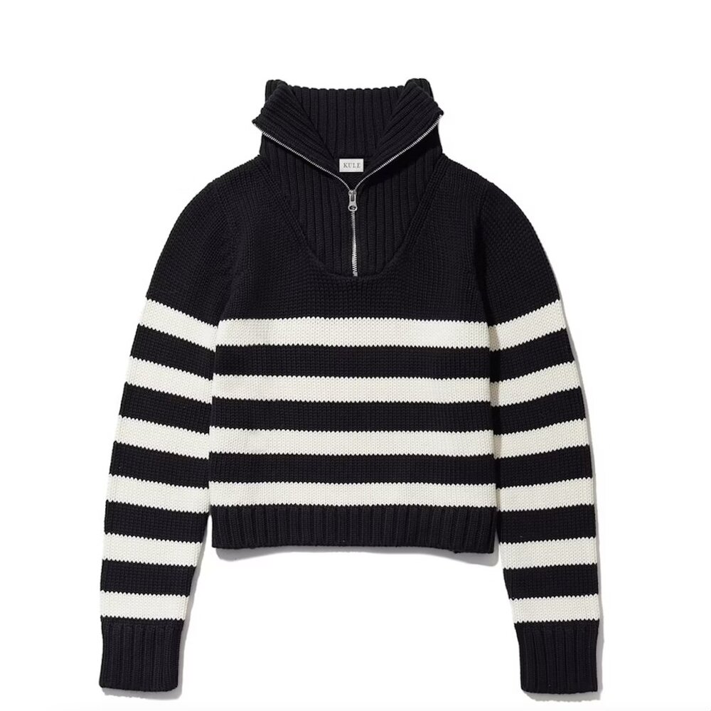 KULE - The Matey Sweater Black with Cream Stripes